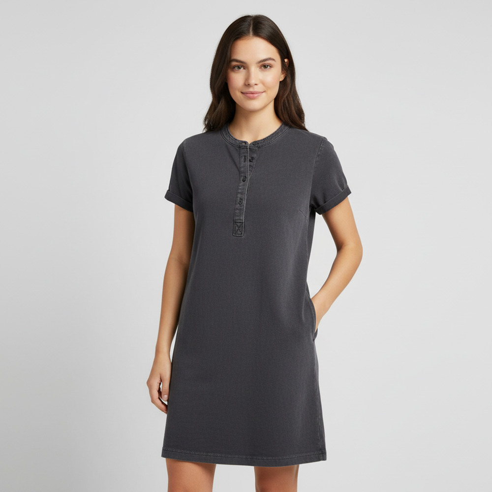 Gap Grey Shirt Dress sz XS canvas utility minimalist office cotton shift